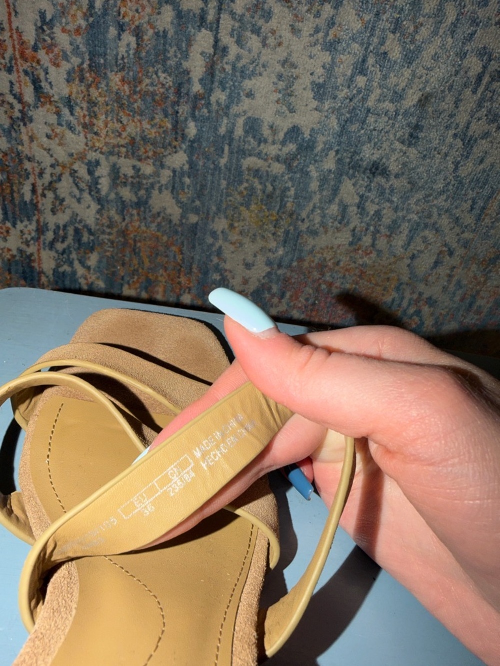 Zara Beige Suede Strappy Block Heel Mules - Picture 4 of 6